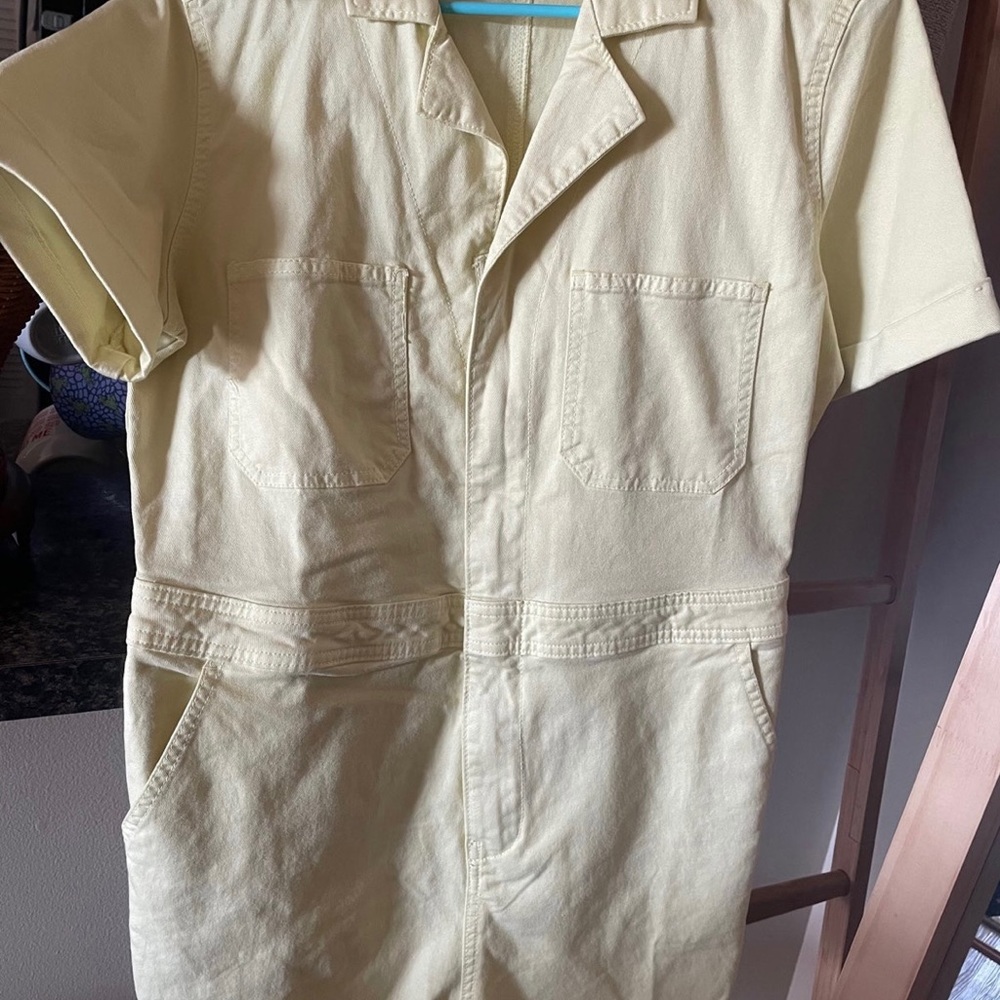Universal Thread Light Yellow Short-Sleeve Utility Jumpsuit